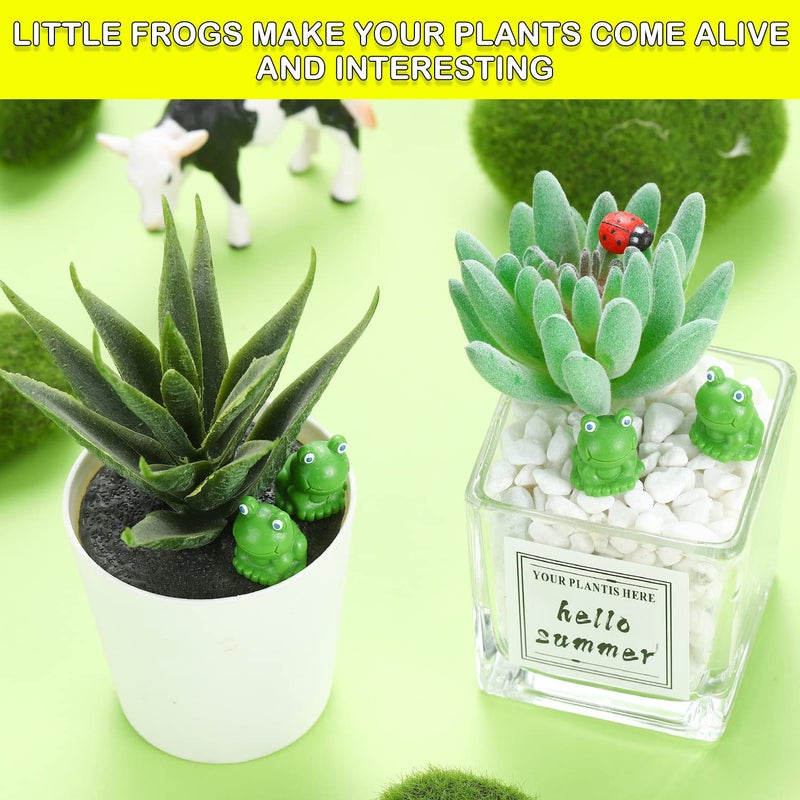 EKisemio 50 Pcs Mini Frog Garden Decor | Green Frog Figurines | Miniature Home D?cor | Tiny Plastic Frogs | Fairy Garden Decor - Image 5